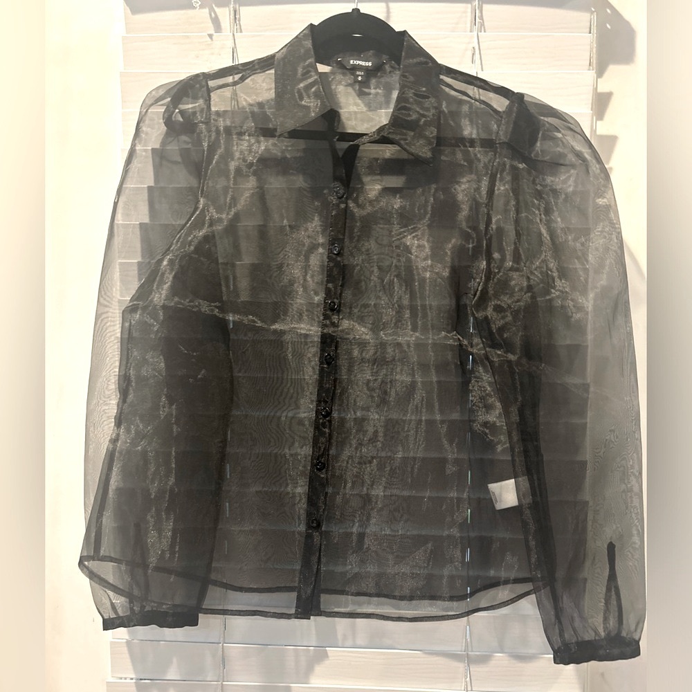 Express organza button down blouse!!!